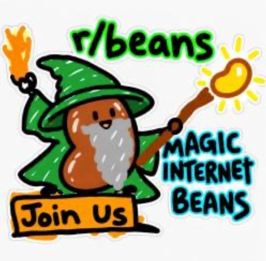 The bean wizard mascot — hand-drawn MS Paint style