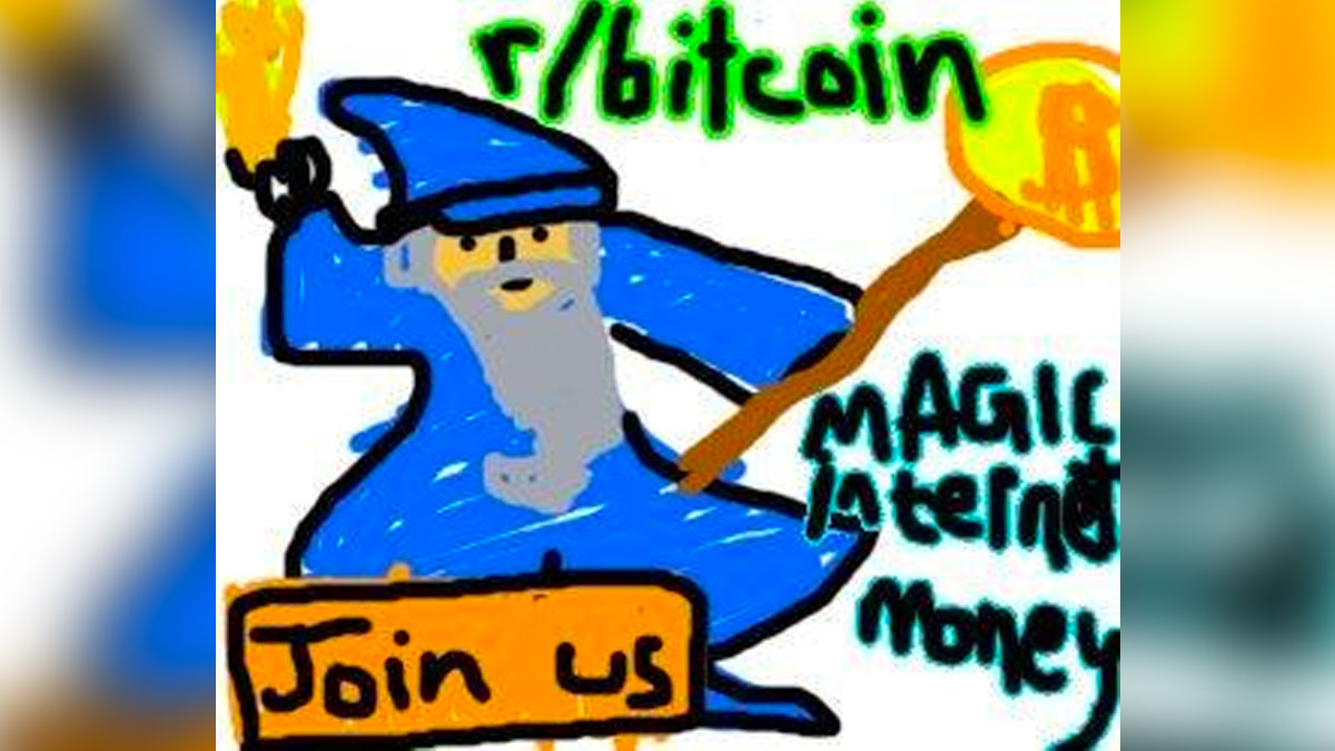 The original 2013 Magic Internet Money Bitcoin wizard ad